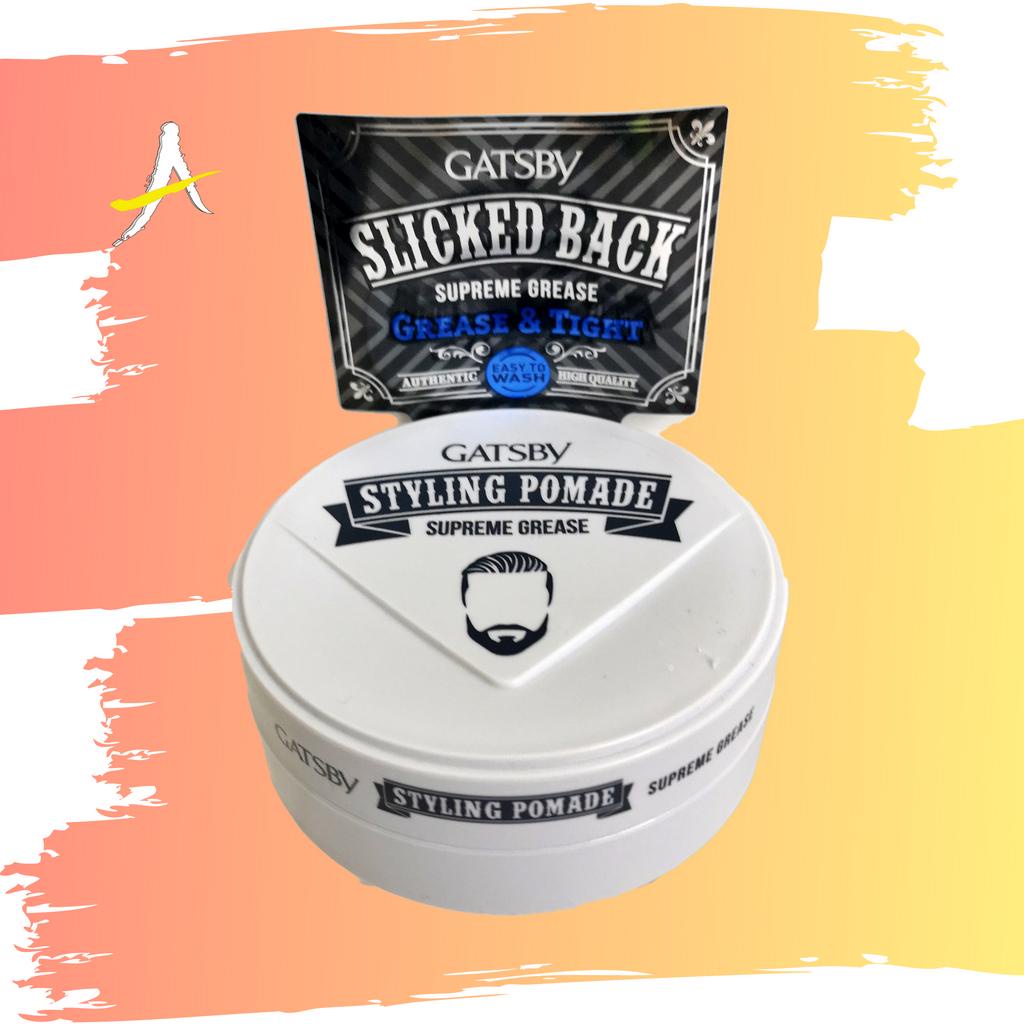 Gatsby Slicked Back Styling Pomade Supreme Grease Grease & Tight 75g ...