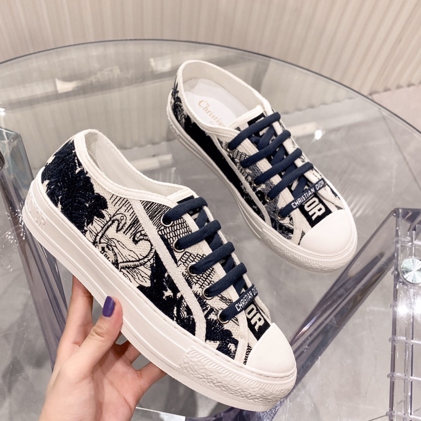 Navy Blue New WALK'N'DR SNEAKER Toile de Jouy Reverse Embroidered