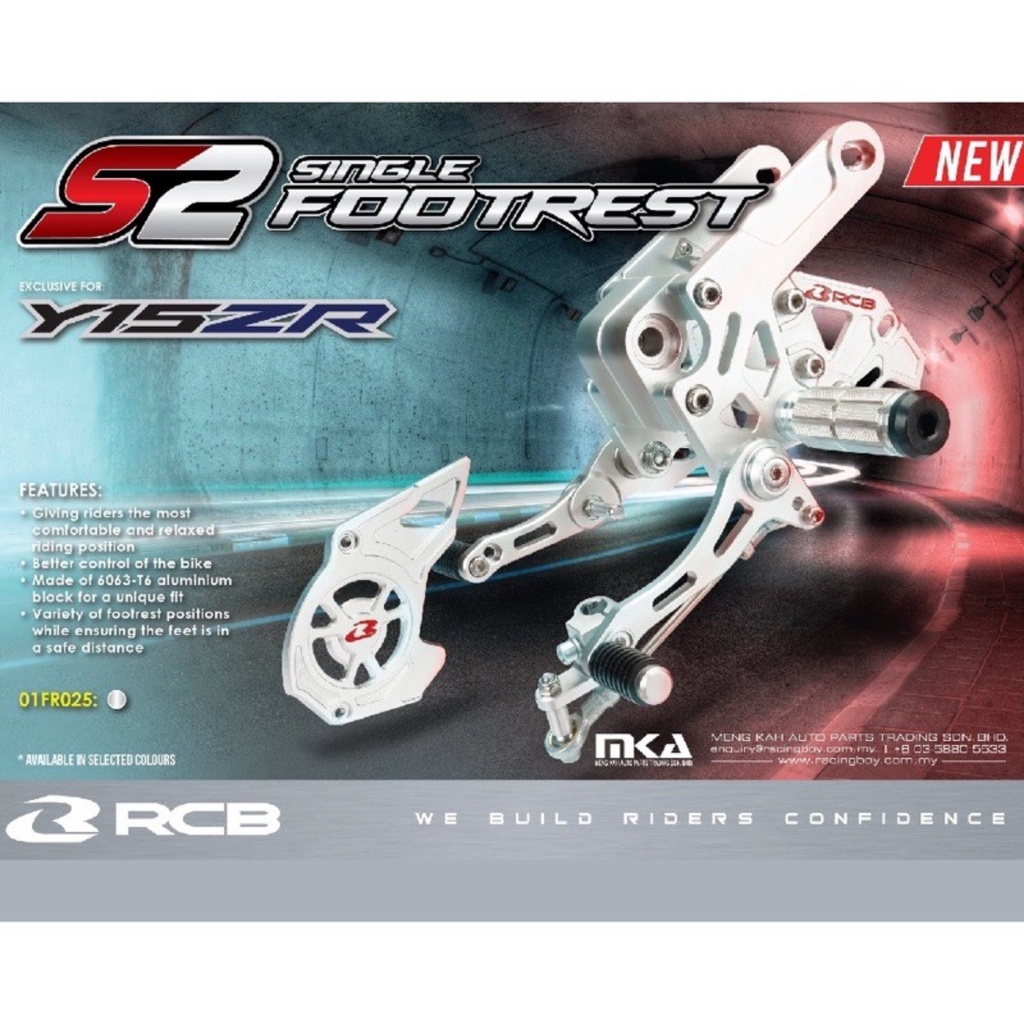 Racing BOY S2V2 RACING FOOTREST SET Y15 Y15ZR Front Single RCB SILVER BLACK GOLD GREY 100