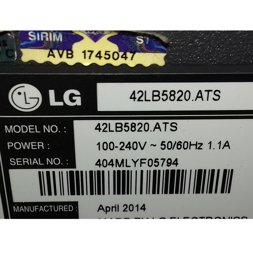 Bd Lg Lb Ats Lb Ats Lb Ats Power Supply Board Eax Terpakai