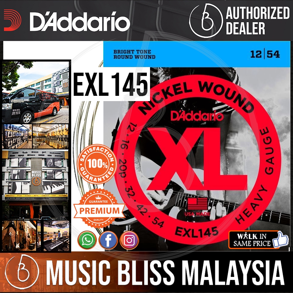 D'Addario EXL145 Nickel Wound Electric Strings -.012-.054 Heavy ...