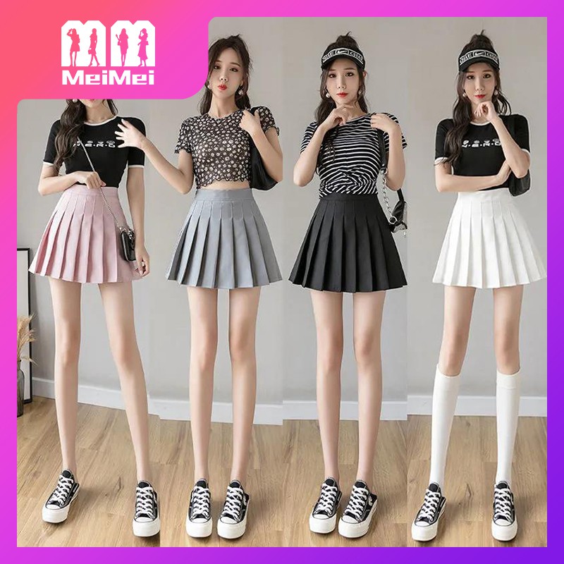 Yihua Korean Style High Waist White Short Skirt Fashionable Sexy Pleated Skirt Mini Skirt Short 8422