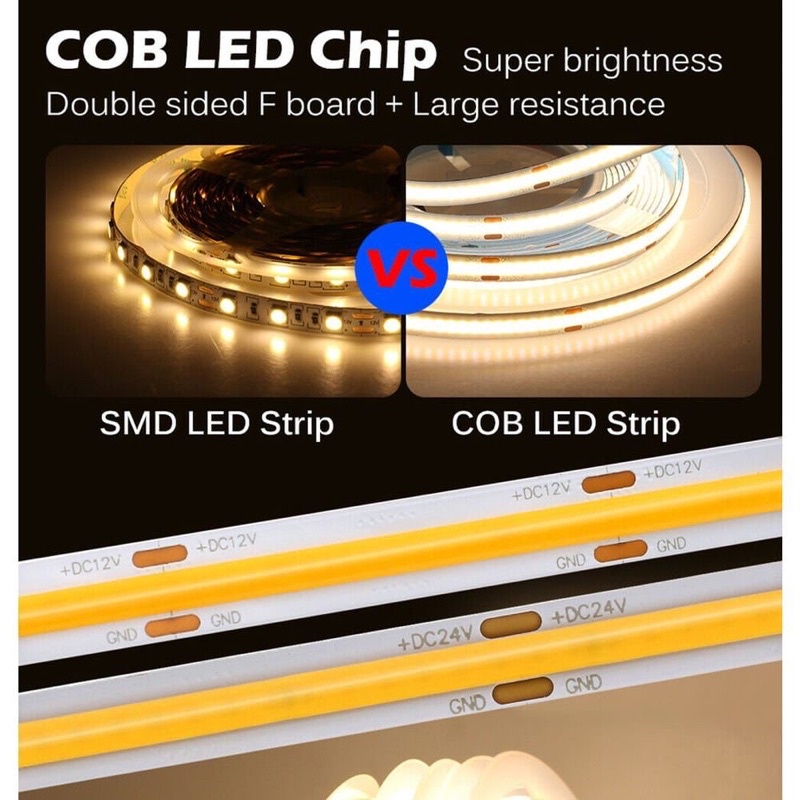 ACLOROL 3M COB LED Strip Light Warm White 3000K 5V USB 3M, £19.59