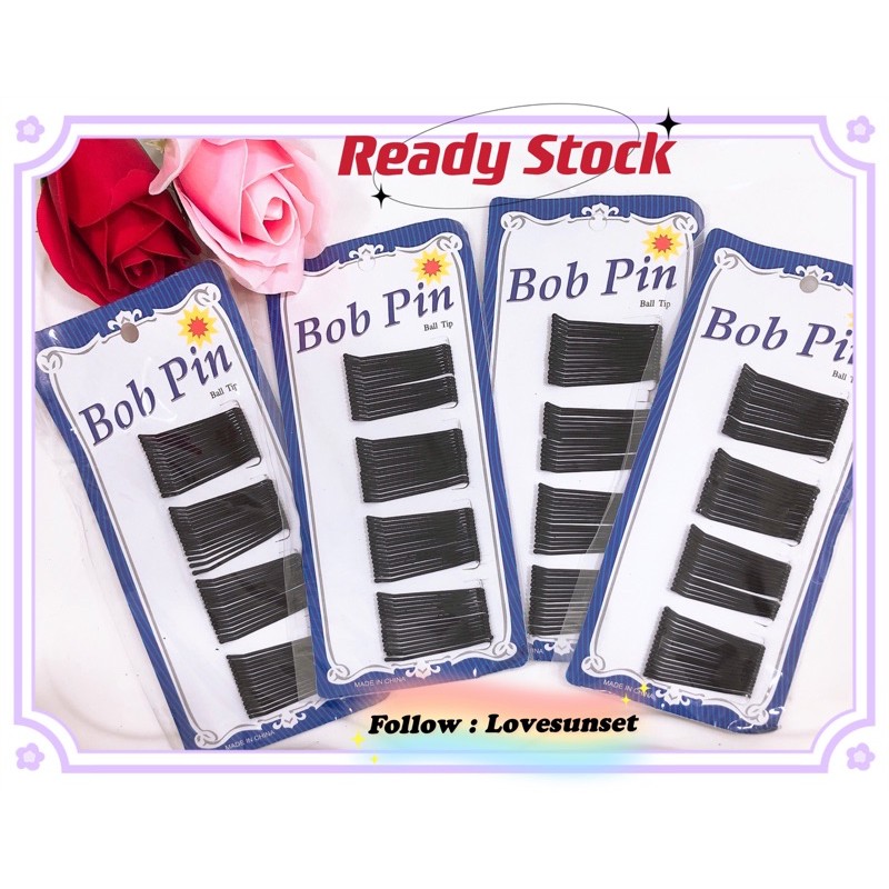 Black Pin hitam Rambut / SEPIT RAMBUT / Black Metal Snap Hair Clips ...