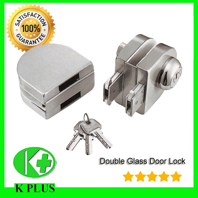 Office Door Lock Tempered Glass Door Lock (Glass to Glass) Kunci Pintu