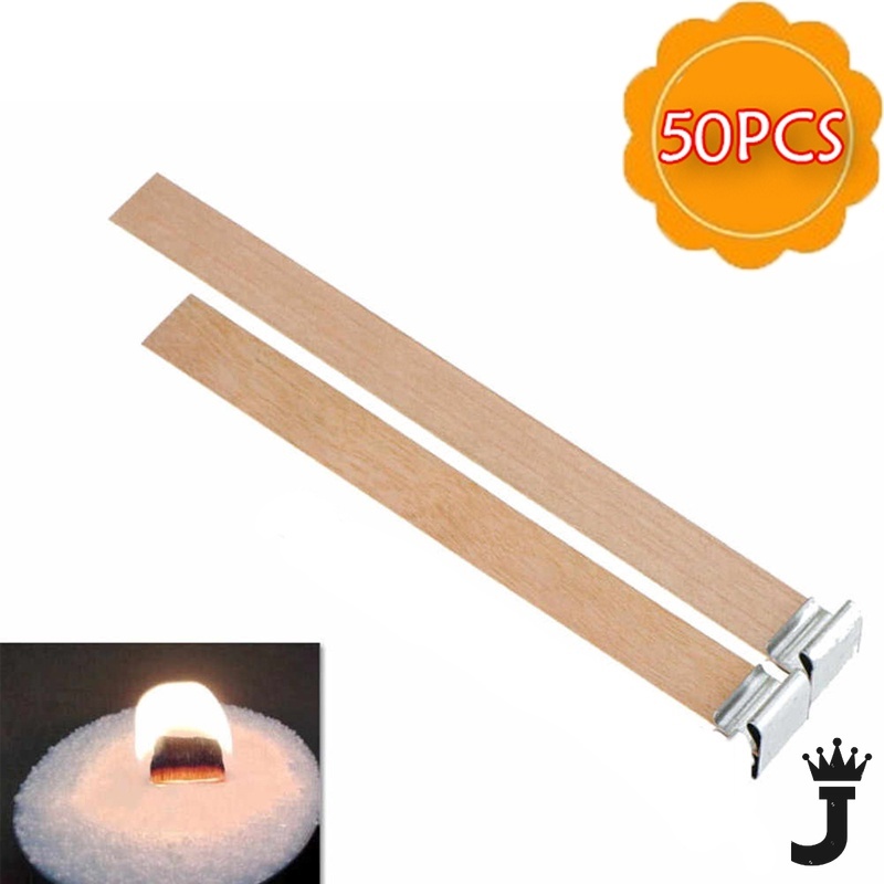 100 Pack Small Wood Candle Wicks for Making Candles, Natural Wooden Thick  Candle Wick Candle Labels with Iron Stand for DIY Candle Making Craft, 5.1  x