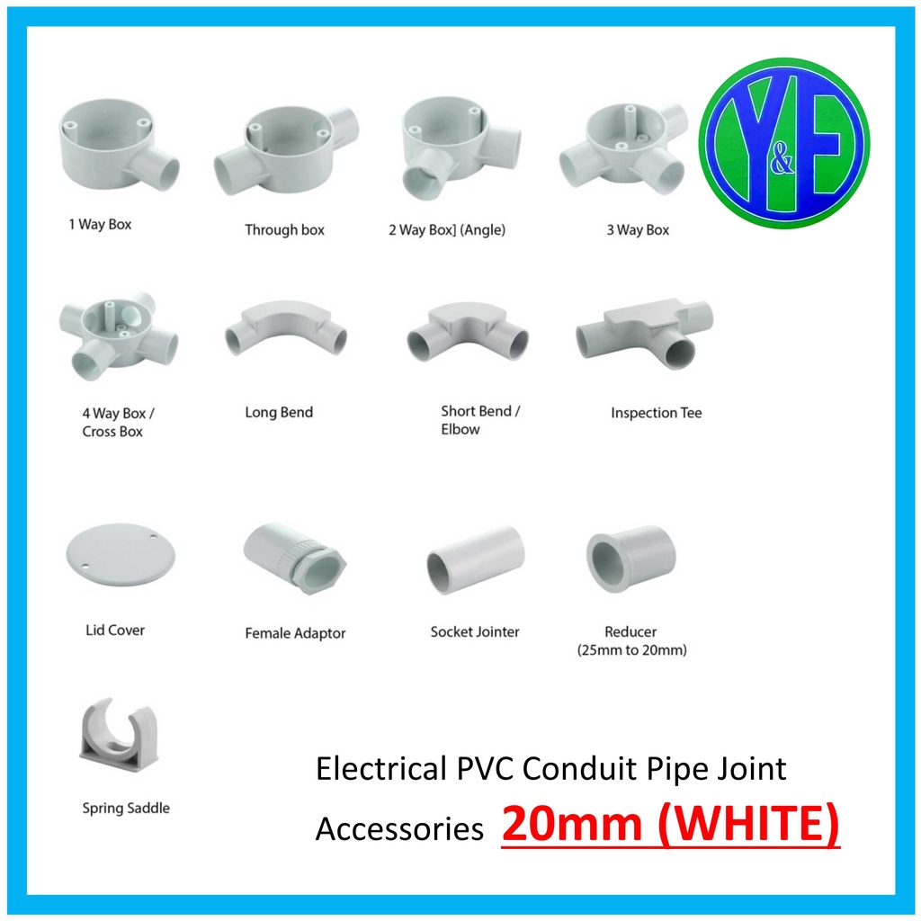 PVC Conduit Pipe Joint Accessories 3/4" / 1" (WHITE) Shopee Malaysia