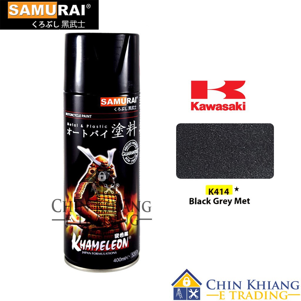 Samurai K414 Kawasaki Black Grey Met Spray Paint 400ml | Shopee Malaysia