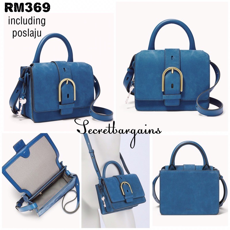 Fossil Wiley Top Handle Crossbody Blue Shopee Malaysia