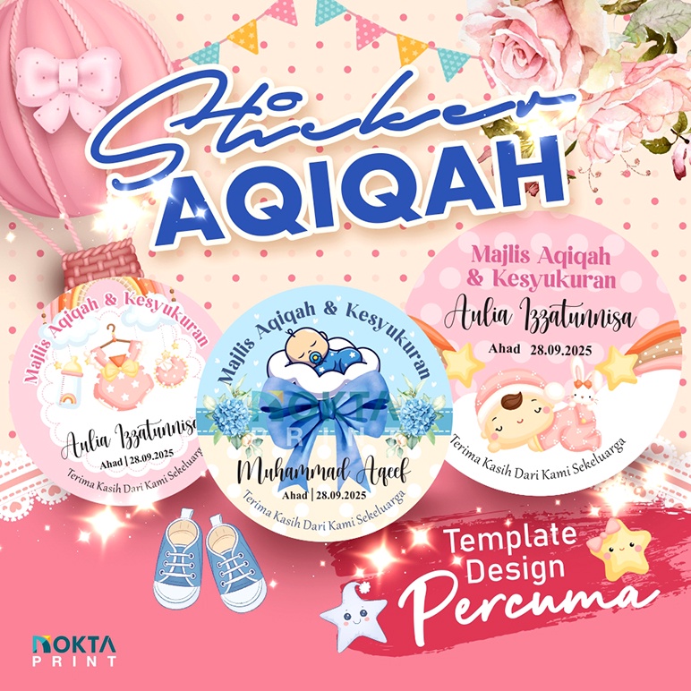 Sticker Aqiqiah | Kesyukuran | Doorgift | Template Percuma | Sticker ...