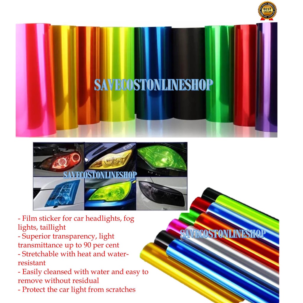 1M*30cm Car Motor Tinted Film Headlamp Headlight Fog light Tail Light ...