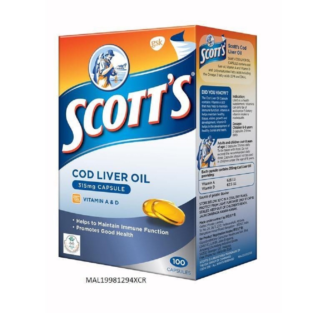 Scott's Cod Liver Oil 100 Capsules | Shopee Malaysia