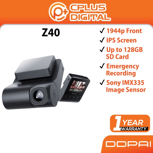 DDPai Z40 Front + Rear Dash Cam 1944p Builtin GPS IPS Screen 128GB SD