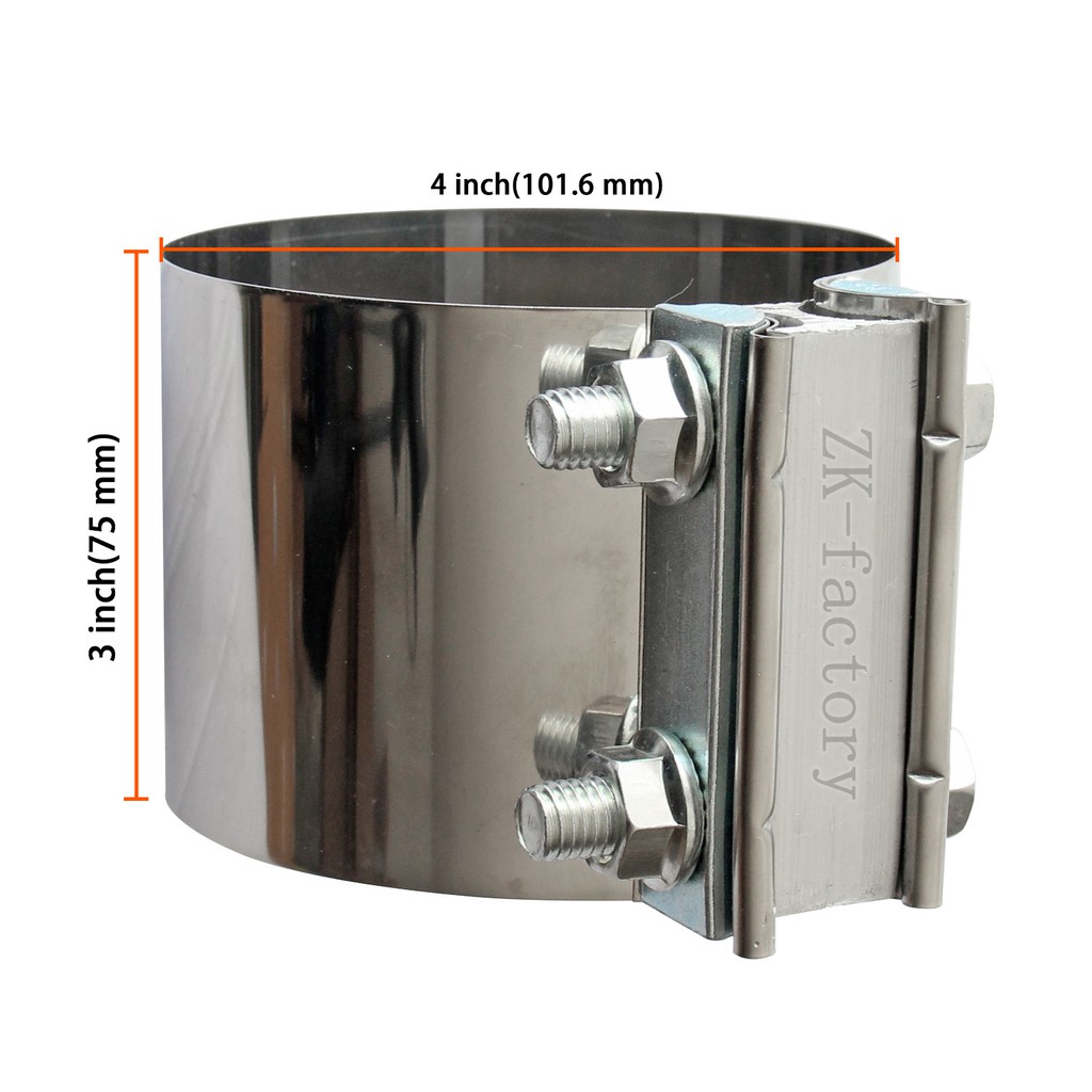 Elifecenter ID 2 Inch Butt Joint Exhaust Band Clamp-Stainless Steel Sleeve Coupler-fits OD 2