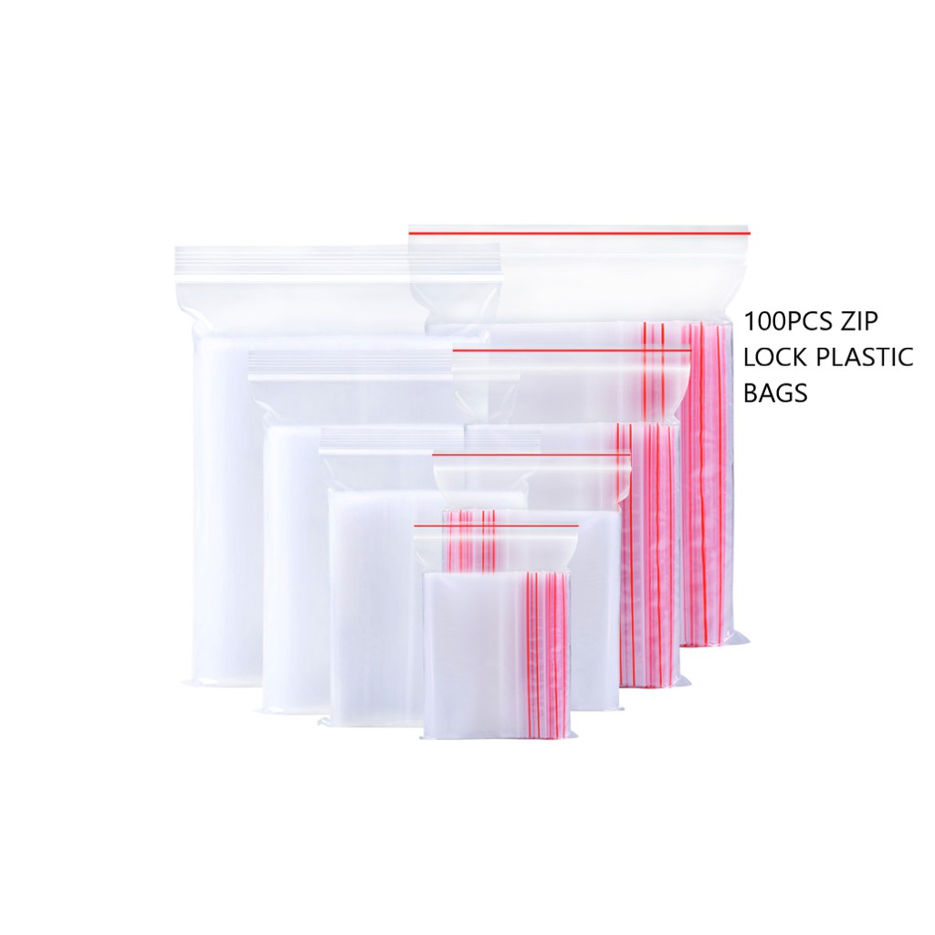 [Ready Stock] Zip Lock Plastic Bags (100Pcs) | Shopee Malaysia