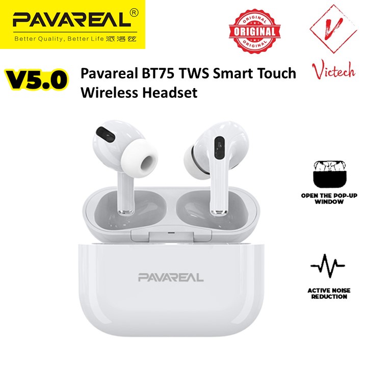Pavareal BT75 TWS Smart Touch V5.0 Bluetooth Wireless Headset Original ...
