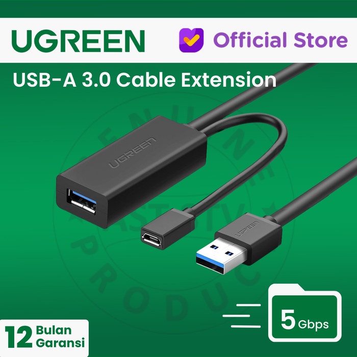 Ugreen Usb 30 Extension Cable 5m 10m With Repeater Us129 Shopee Malaysia 5603