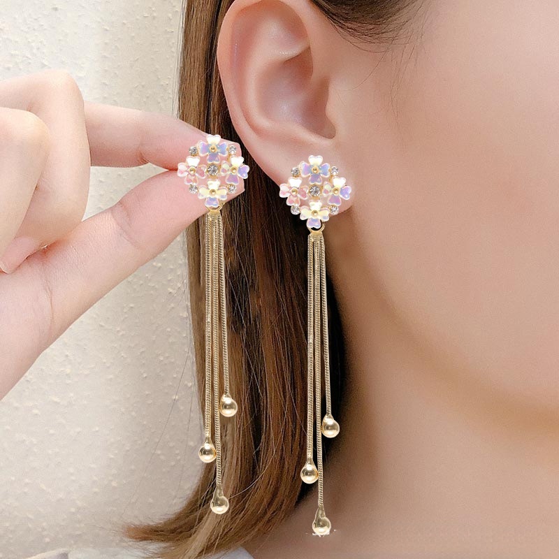 Round hot sale long earrings