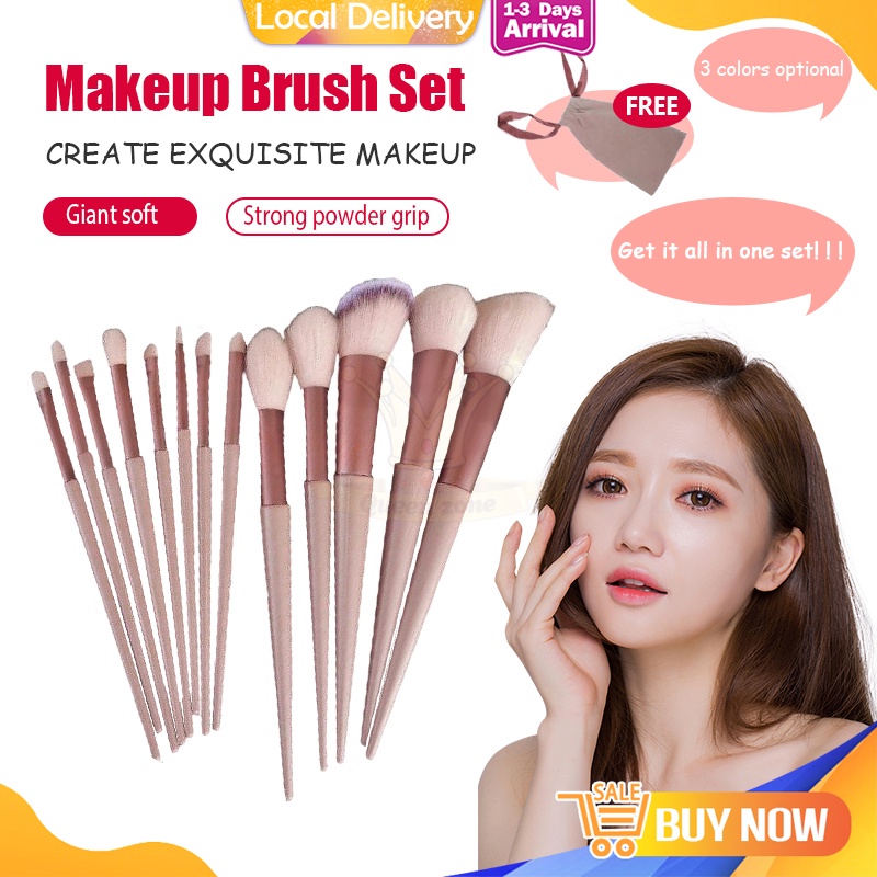 13pcs/set Makeup Foundation Berus Serbuk Berus Wajah Berus Flat Lembut