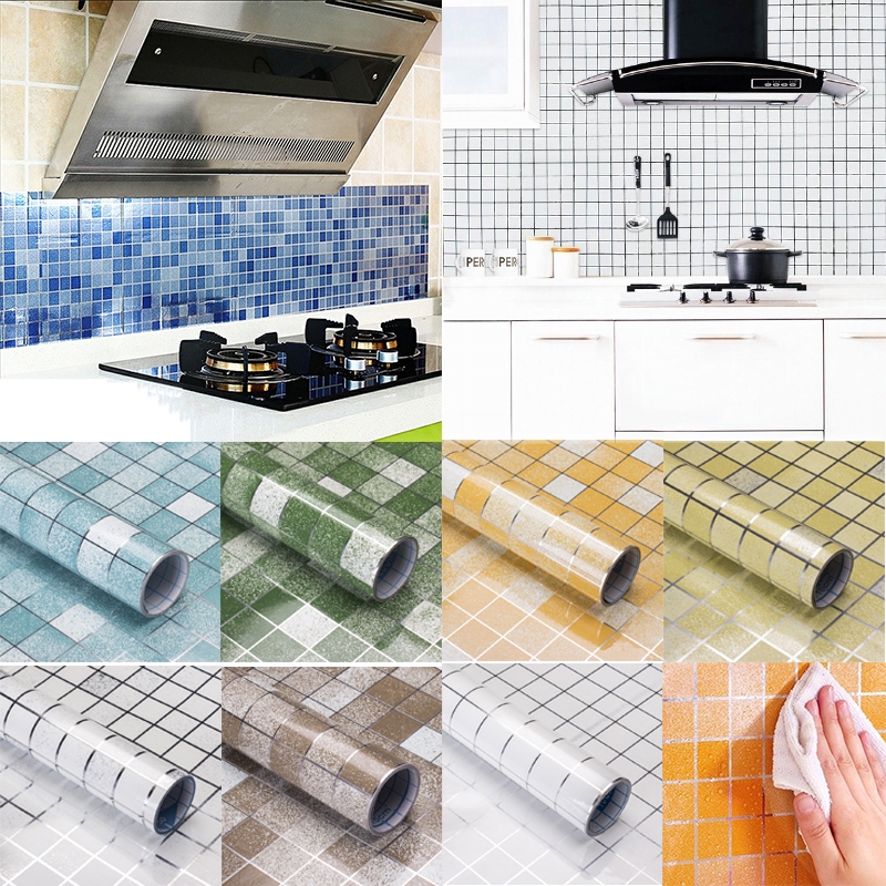 Self Adhesive Kitchen Antioil Wallpaper，Mosaic Aluminum Foil Wall Stickers Shopee Malaysia