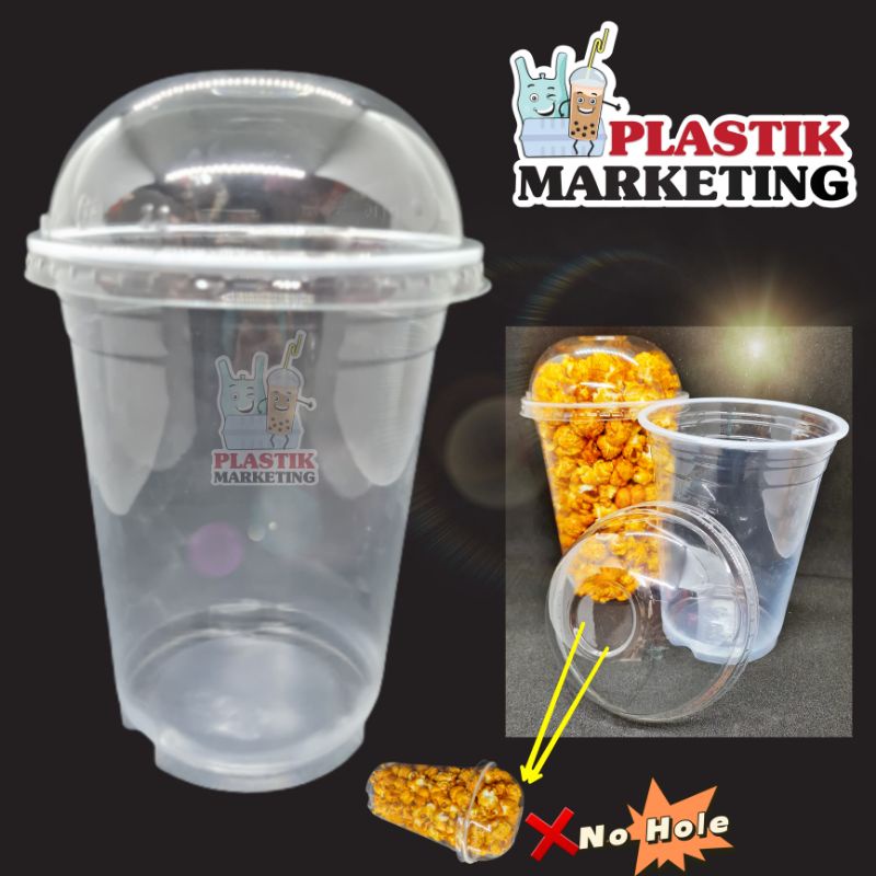 Pop Corn Cup/32oz Dome Lids without Hole ( 50sets+-) /爆米花塑料杯/Disposable ...