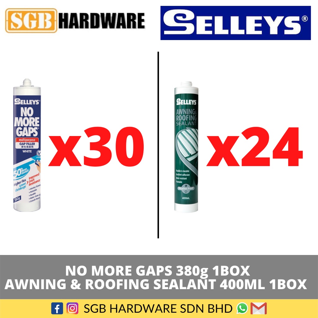 SELLEYS NO MORE GAPS 380G X1BOX / SELLEYS AWNING & ROOFING SEALANT ...