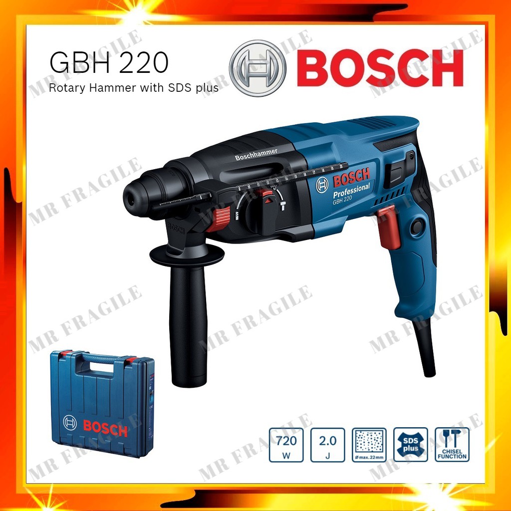 BOSCH GBH 220 720W Rotary Hammer Impact Drill with SDS plus Shopee