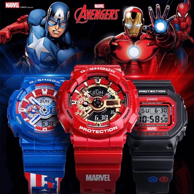 Gshock Marvel X Avengers Iron man Editions Captain America