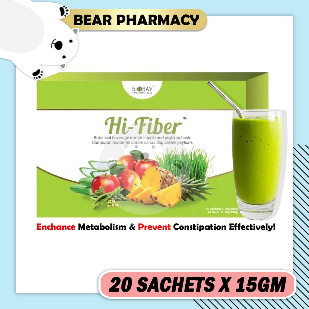 BIOBAY HiFiber 15g x 20 Sachets [Exp 02/2025] Natural Ingredients