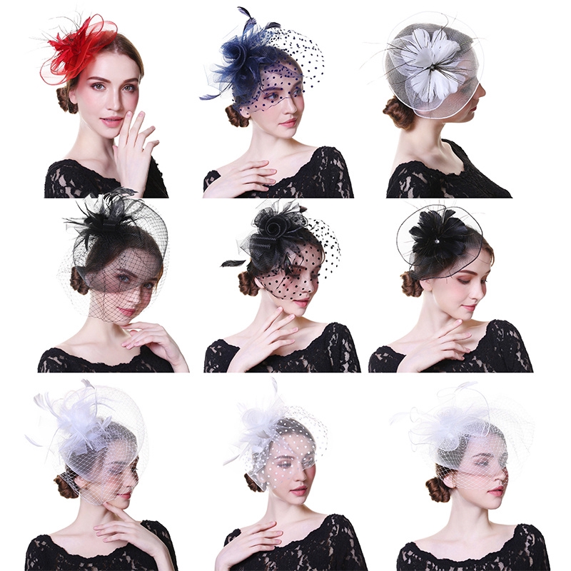 Multi-style Hat Mesh Feather Tiara Headband Hairpin Rally Celebration ...