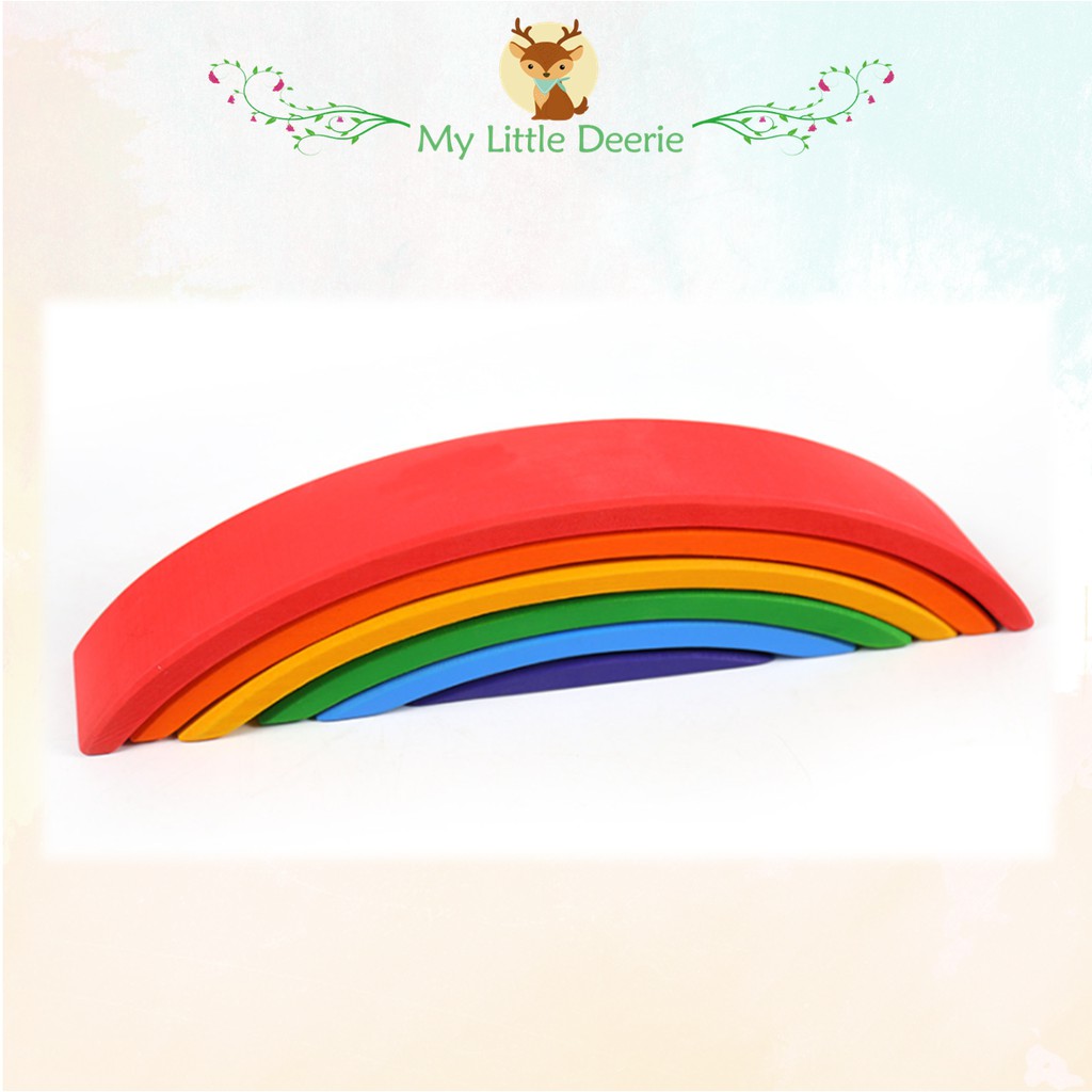 [WOODEN RAINBOW SERIES] Wooden Rainbow Bridge Montessori Open-Ended ...