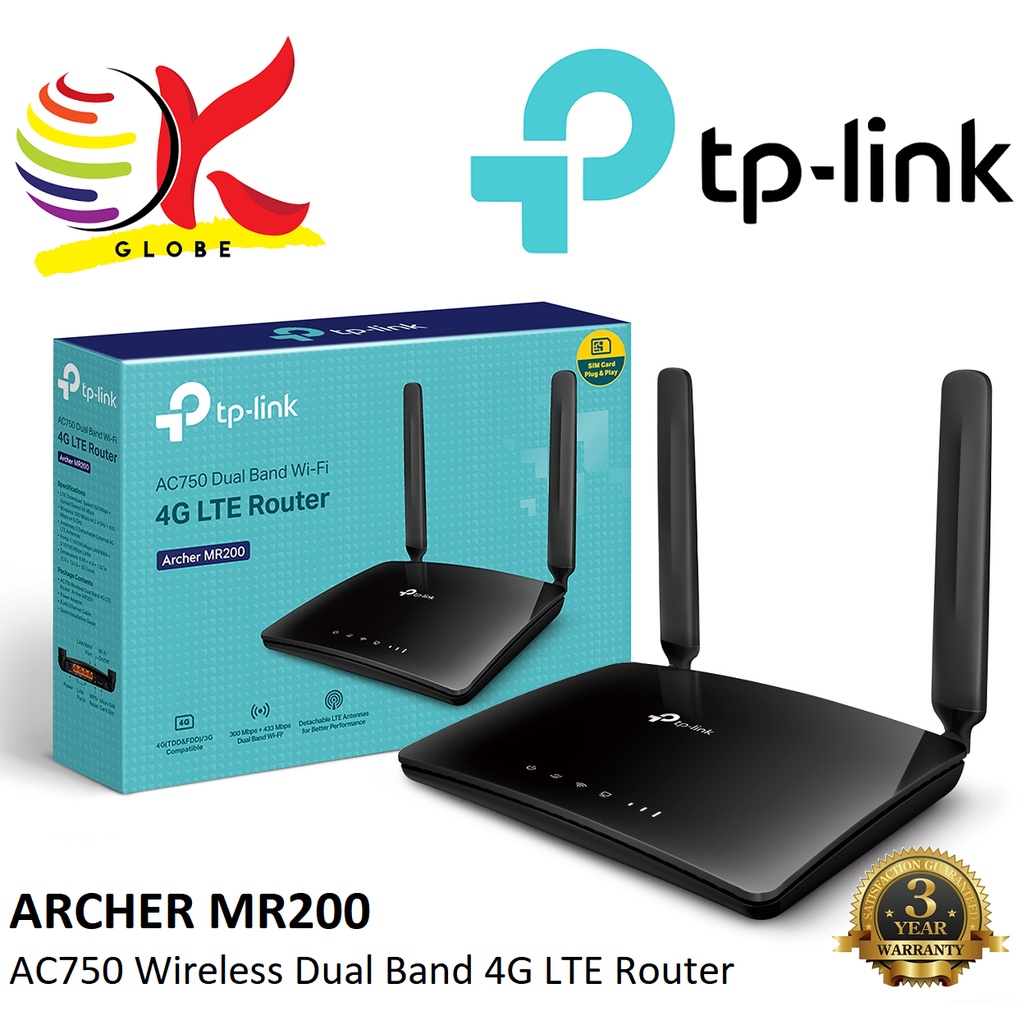 TP-Link Archer MR200 AC750 4G LTE Modem Router V2