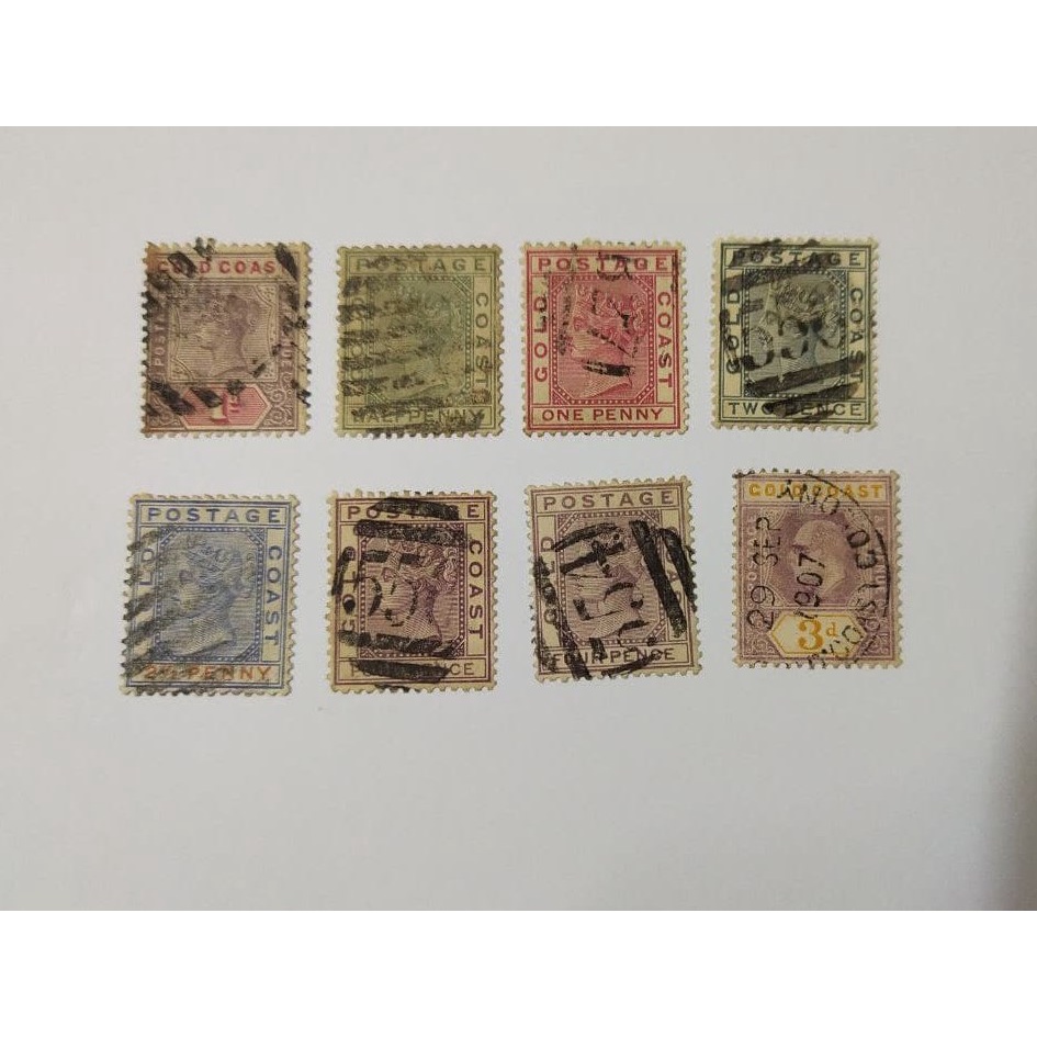 GOLD COAST (British Colony) old definitive stamps used mixed set year ...