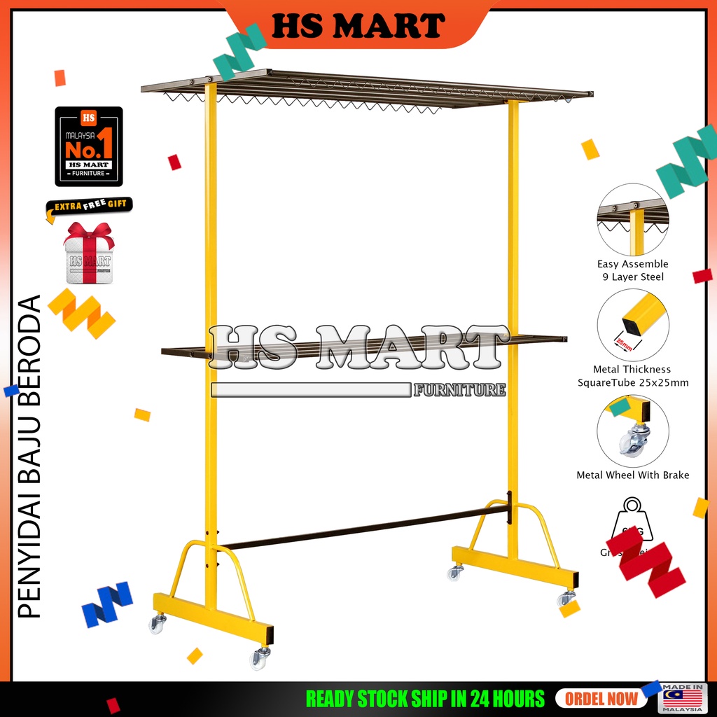 Rak Penyidai Baju / Laundry Drying Rack / Penyidai Penjemur Baju ...