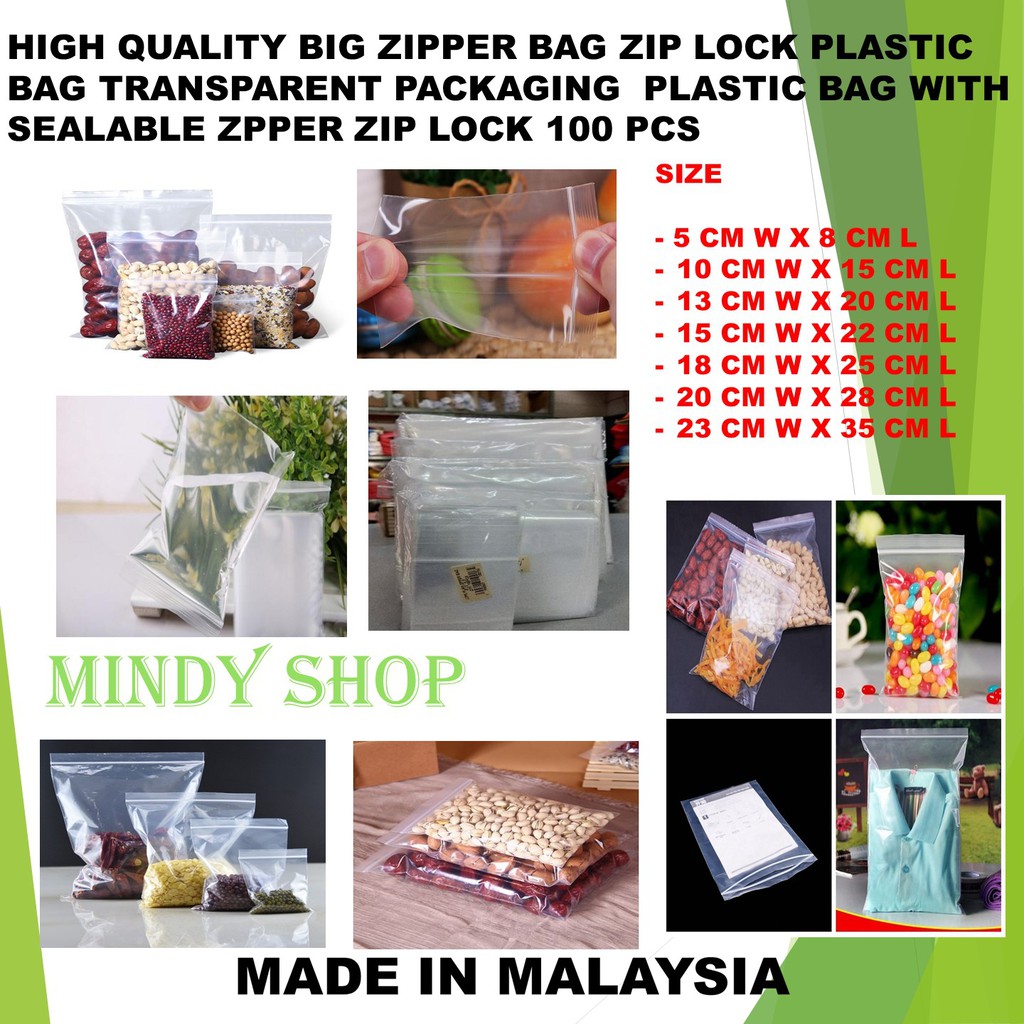 Thick Clear Zip Lock Ziplock Storage Bags Heavy-Duty Transparent