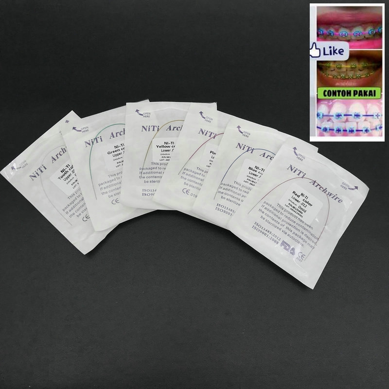 Dental Orthodontic Teeth Color Coated Niti Round Arch Wire Ovoid ...