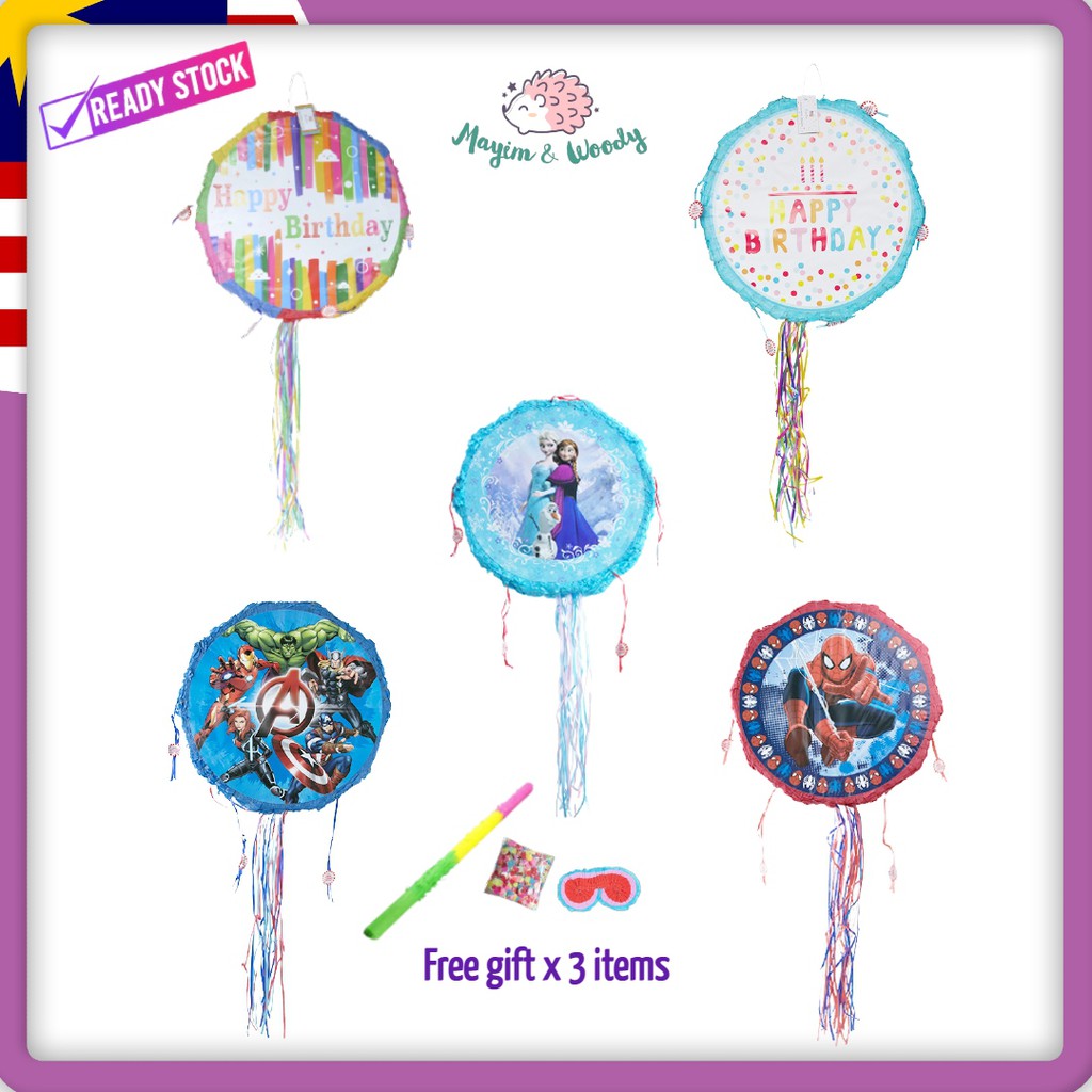 Big Size Pull String Hit Happy Birthday Spiderman Princess Captain ...