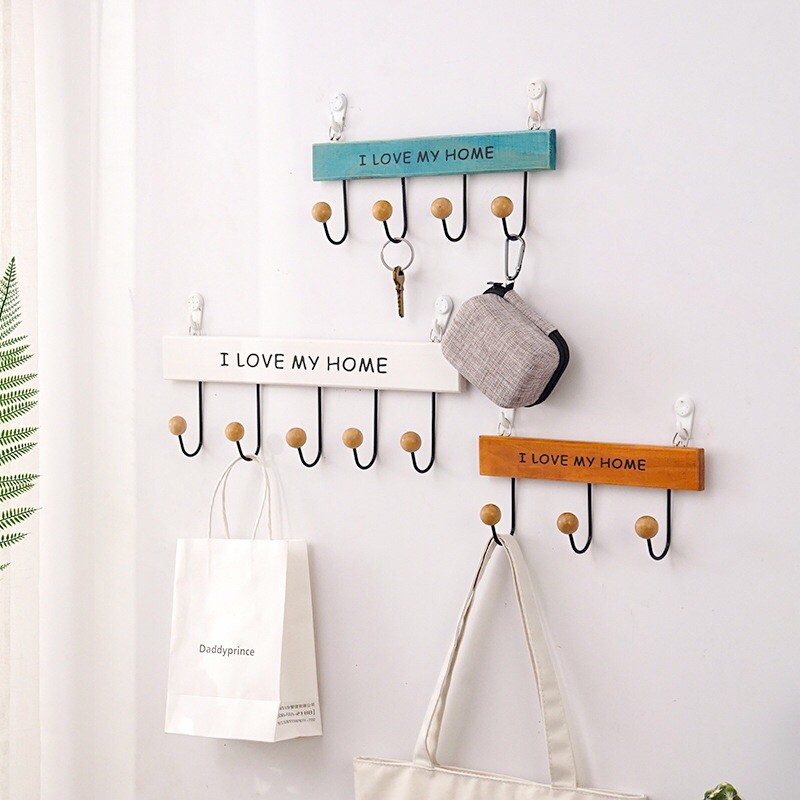 Vintage wood wall decor hanger ( 4 hocks) | Shopee Malaysia