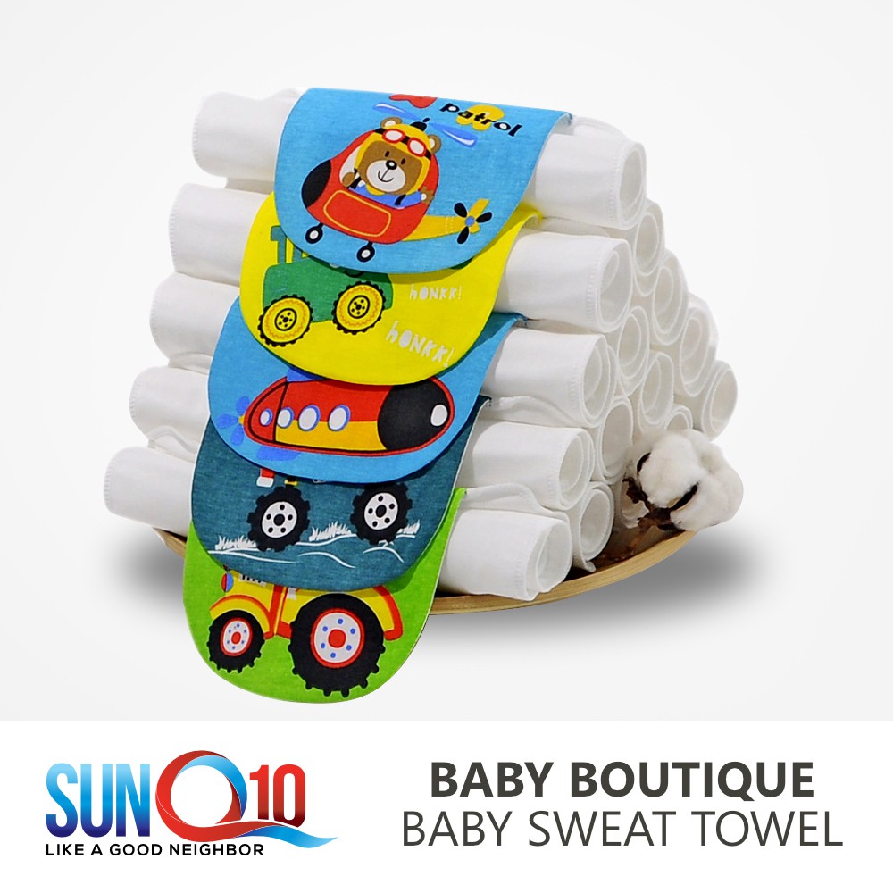 (5pc)100% Cotton Baby Sweat Absorbent Towels | Newborn Baby Towel ...
