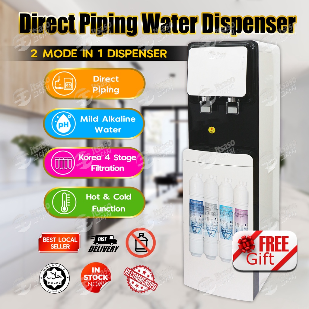 Water Dispenser Hot Cold 4 Layer Korea Halal Alkaline Filter Floor