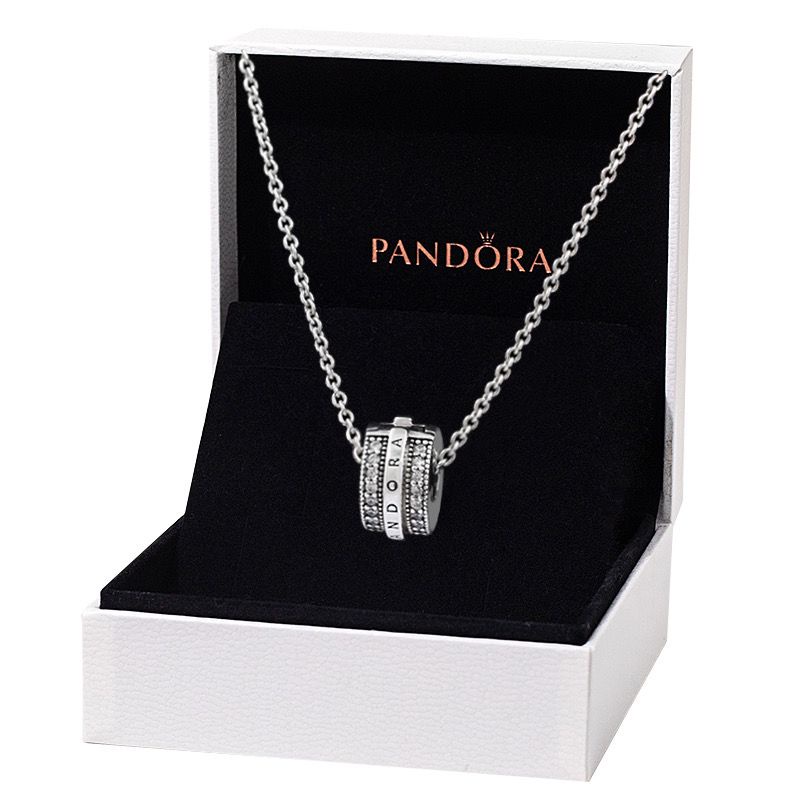 Pandora Necklace 925 Silver Cubic Zirconia Diamond Pendant Necklace