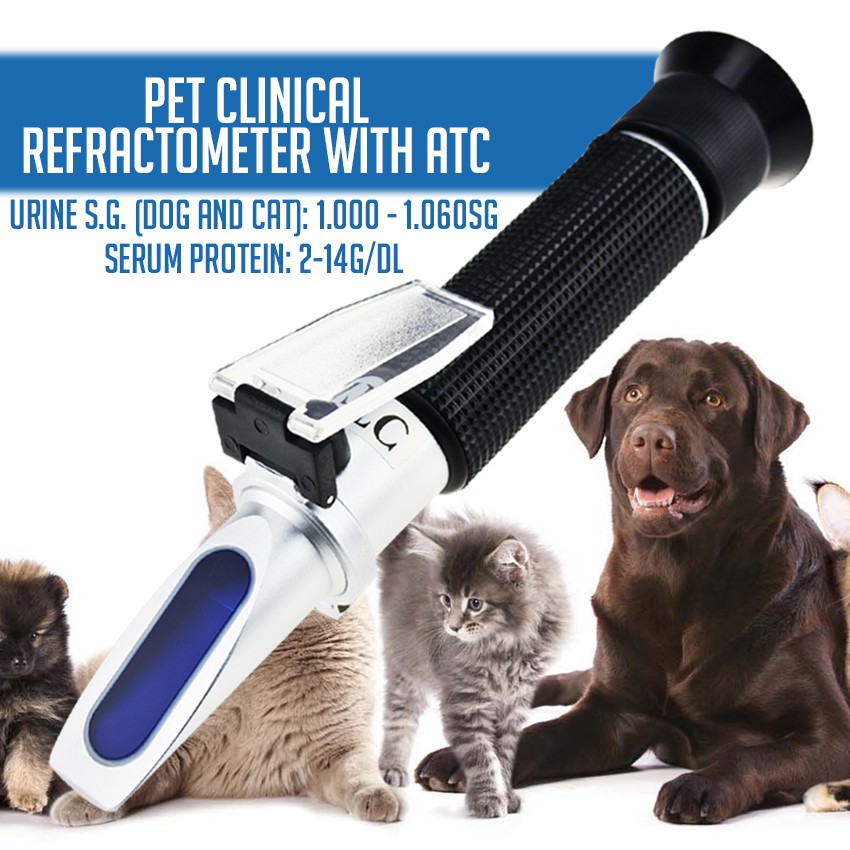 Pet Clinical Refractometer with ATC, TriScale Serum & Plasma Protein Test 214g/dl Urine