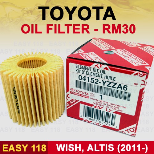 TOYOTA OIL FILTER FOR WISH (09), ALTIS (10) Shopee Malaysia