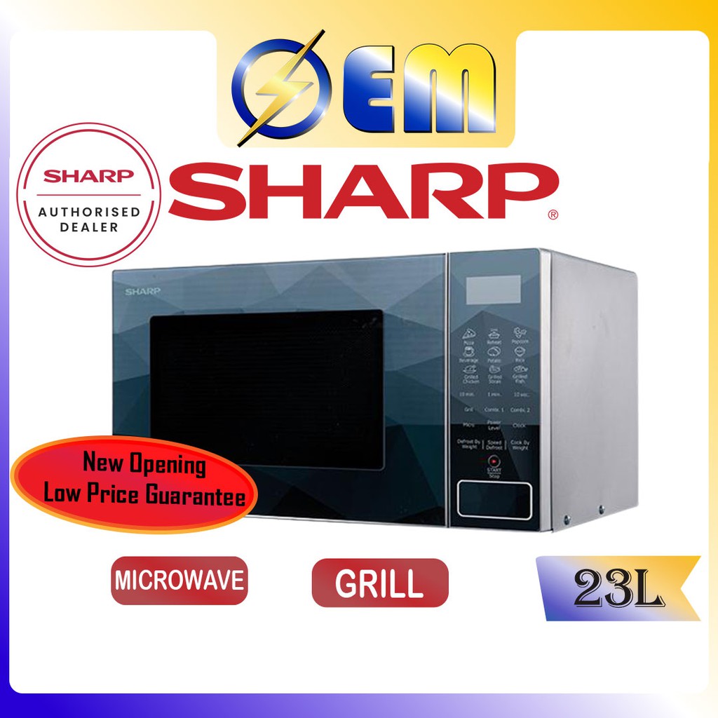 23L SHARP Microwave Oven Ketuhar Gelombang Mikro with Defrost Function ...