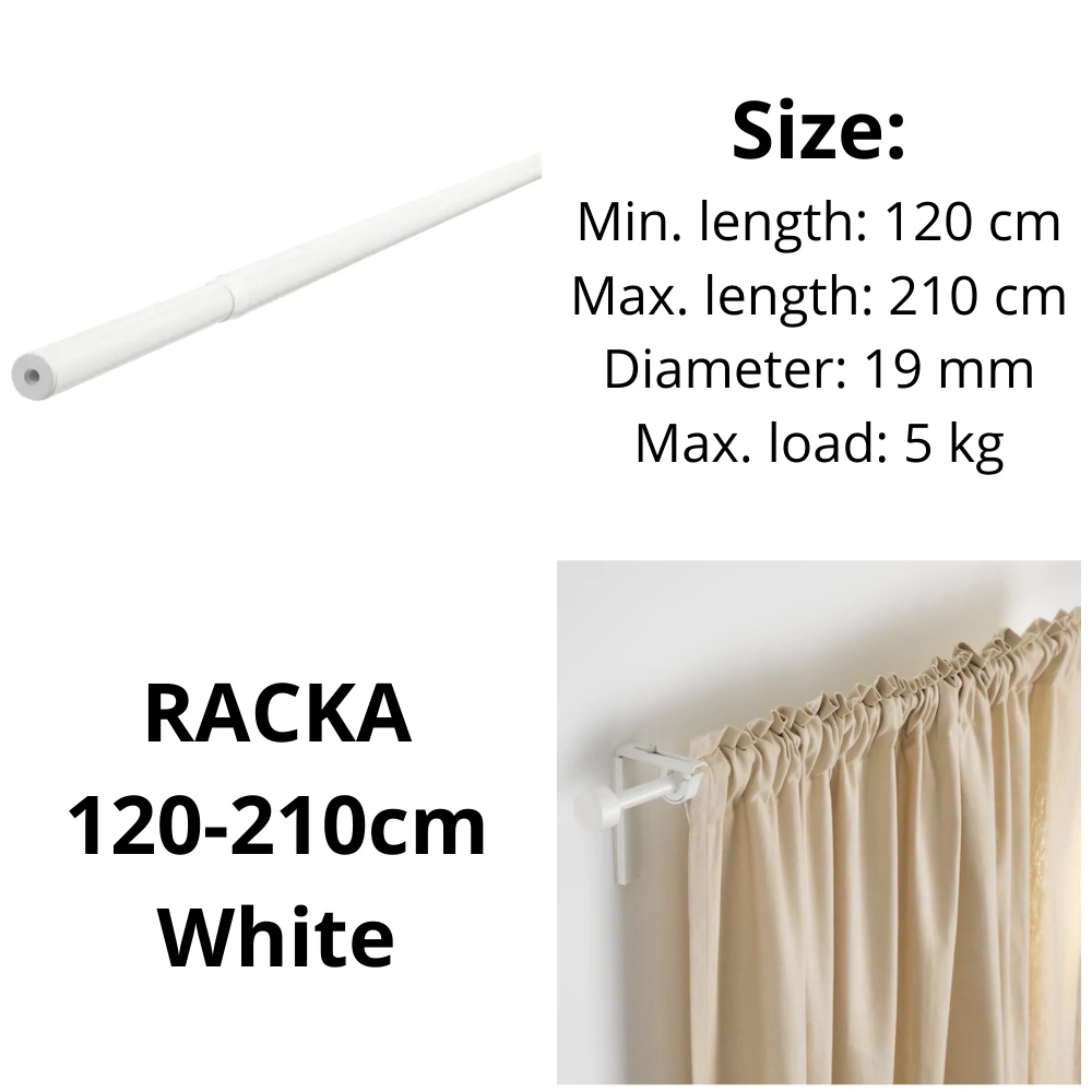 IKEA RACKA/HUGAD Curtain rod, Shower Curtain Rod, Batang Tirai, (70 ...