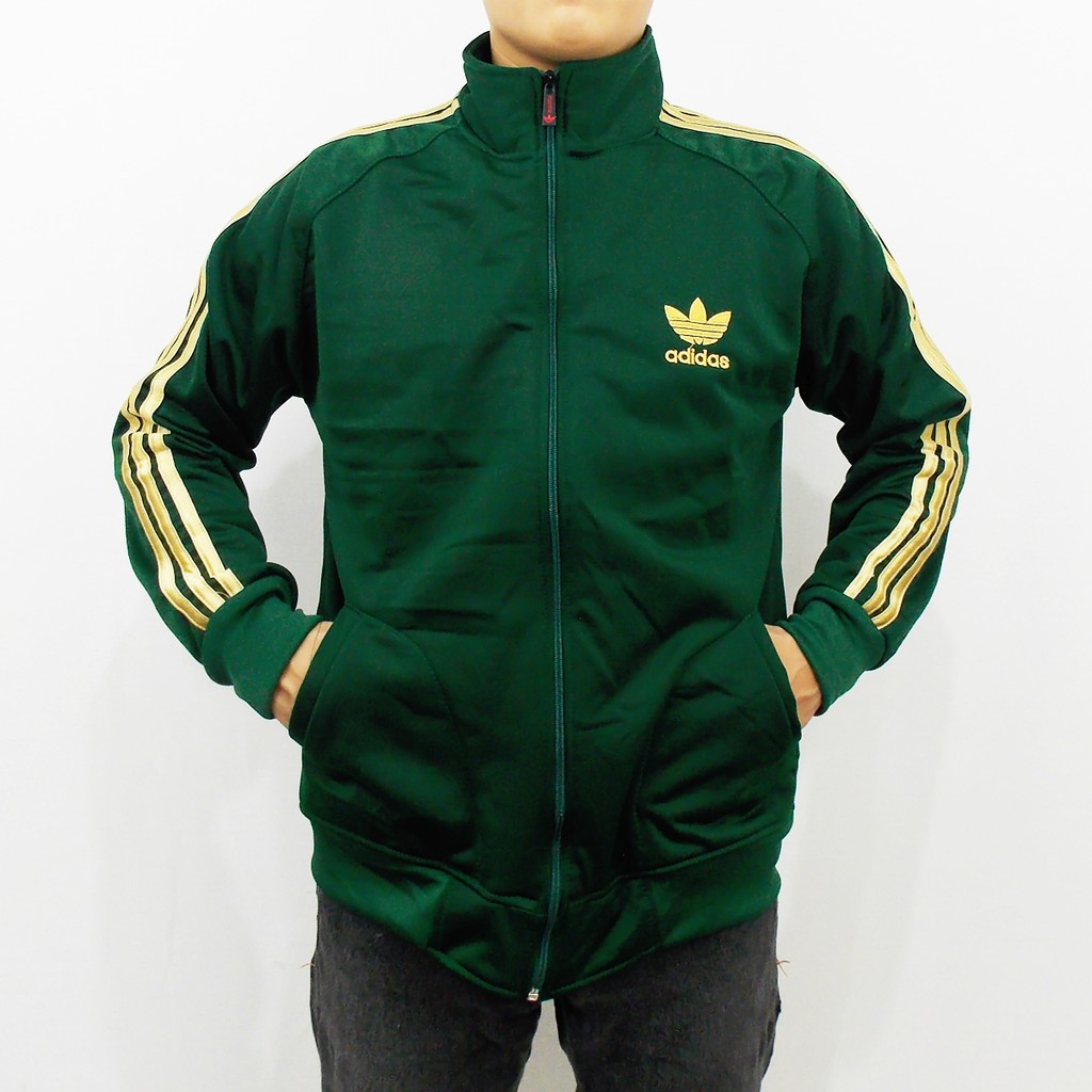 Adidas jacket green and gold online