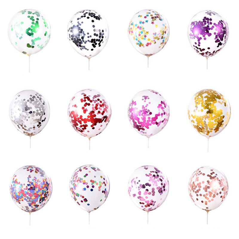 Balloon Round Shape Transparent Confetti Balloons 12 inch Latex Balloon ...