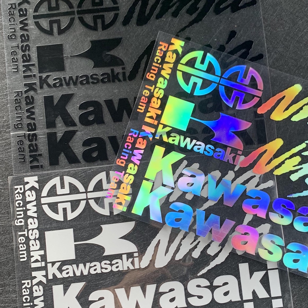 KAWASAKI Reflective Sticker Sidebar Decorative Fuel Tank Sticker Racing ...