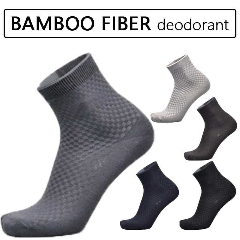 【Ready stock】Men Bamboo Fibre Odorless Socks Casual Sport Business ...