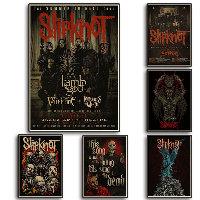 Vintage Heavy Metal Band Posters Rock Band Slipknot Kraft Paper Posters Bar Posters Wall posters